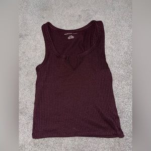 American Eagle Basic Maroon Tank Top